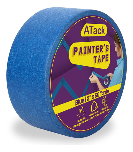 Atack Cinta Profesional Para Pintores Azules, 2 X 60 Yardas 