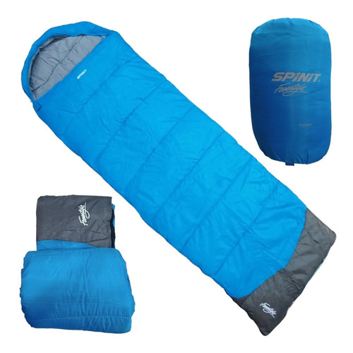 Bolsa De Dormir Spinit Freestyle 350 Camping Viaje Capucha Color Azul