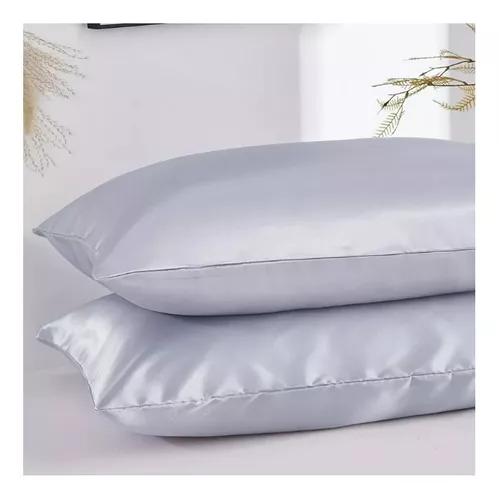 FUNDA DE ALMOHADA IDECOR HOME DE SEDA SATINADA ROSADO (PACK X2)