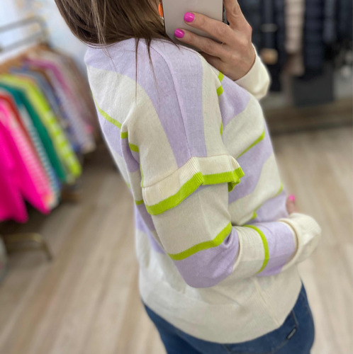 Sweater Rayado Con Volado The Big Shop