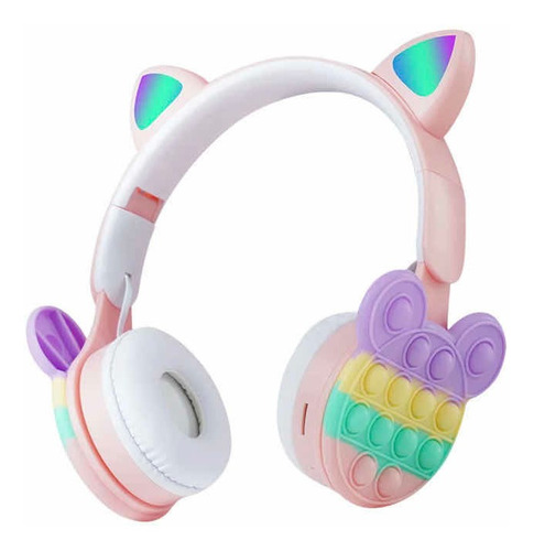Imagen 1 de 4 de Audífonos Inalámbrico Bluetooth V5.0 Hifi Stereo Gato Pop It