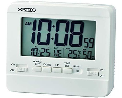 Seiko Reloj Despertador Digital Everything De 4 , Blanco