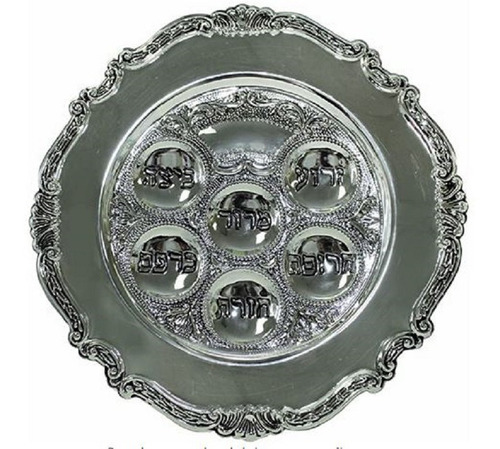Plato Para Seder Bañado En Plata- Israel