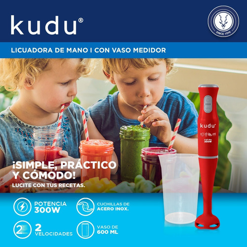 Mixer Kudu Full Mix KU-HB300S rojo 300W