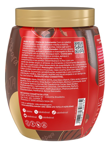 Creme De Tratamento 3 Em 1 Cachos Dos Sonhos Chocolate 1kg