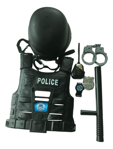 Aplicable A 9 Uds. Disfraz De Policía Para Niños, Uniforme