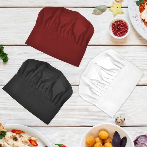 Sombrero Cocinero Gorra Gorritos Chef Cabeza Ajustable Blanco M