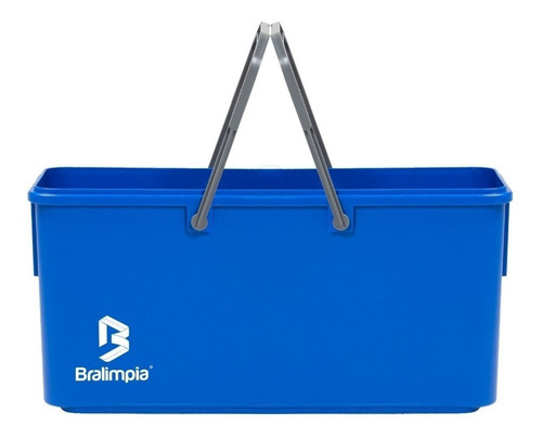 Balde Bralimpia Retangular 25l Azul C/tampa Corpo Reforçado