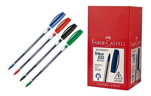 Bolígrafo Lapicera Faber Castell Trilux X 50 Unidades