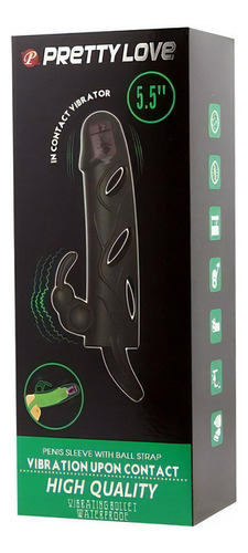 Capa Peniana Extensora Com Anel Para Escroto E Vibrador