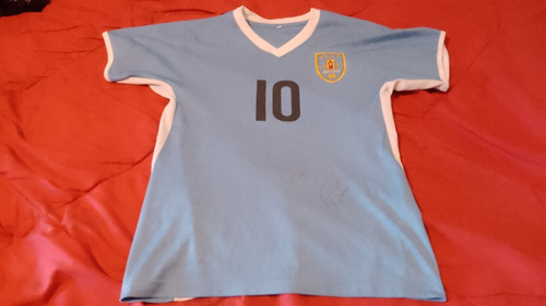 Camiseta Futbol Infantil Talle 10 De Auf C/firmas Jugadores