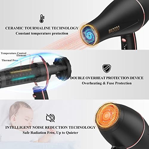 Wadodo Secador De Pelo Iónico, Secador Profesional De 2200 W