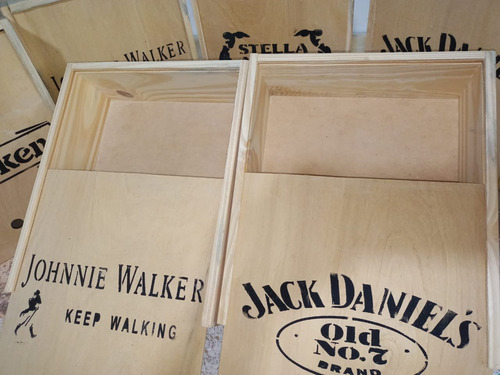 Caja De Madera Estuche Para 2 Botellas De Vino