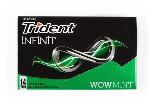 Imagen 2 de 2 de Trident Chicle Sin Azucar Sabor Menta 12 X 14 Un
