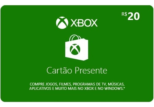 Gift Card Digital Microsoft Xbox 20 Reais