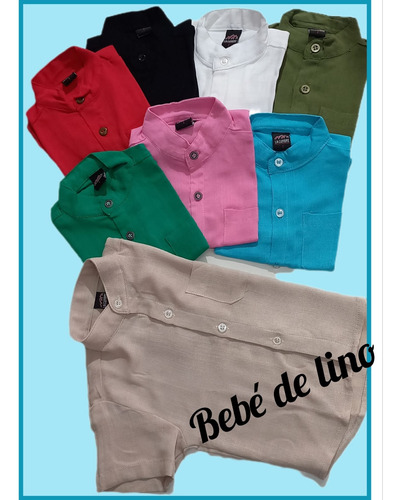 Camisa De Lino Cuello Mao De Bebé Varios Colores