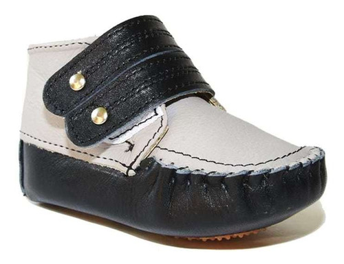 Zapato Bebé Melani 611 Piel Gris Negro 10 Al 12