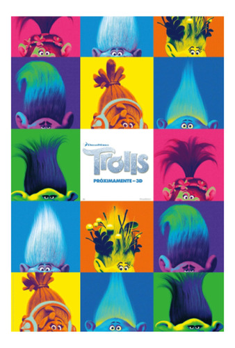 Trolls - Animación - Cine Tv - Lámina 45x30 Cm.