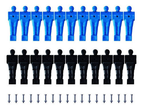 Jogo De Bonecos Para Mesas De Pebolim / Totó C/ Parafusos Mesa De Pebolim Preto E Azul