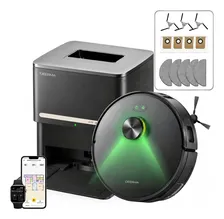 Robot Aspiradora Trapeadora Inteligente 13000Pa, Robot de Limpieza Autovaciado 120 Días, Navegación LDS 360°, Cepillo Antienredos, Aspiradora Automática-Deerma S30 Negro