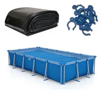 Comprar Cubrepileta Lona Pvc Para Pelopincho 1076 + Ganchos
