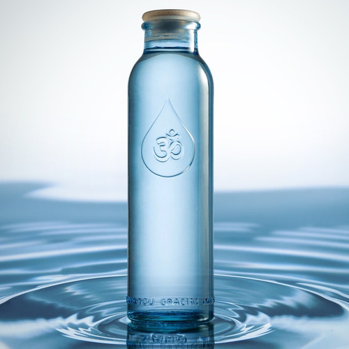 Botella Omwater Gratitude De Vidrio Reciclado 500ml + Funda