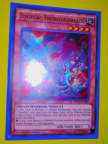 Yugioh! Zoodiac Throroughblade Ultra Rare Mp17-en184 1st