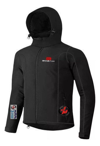 Jm Campera Moto Bozaki Softshell Impermeable Lluvia Negra 