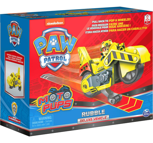 Motocicleta Moto Pups Paw Patrol Con Figura De Rubble
