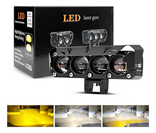 Faros De Lupa Doble Color For Auto, Motocicleta
