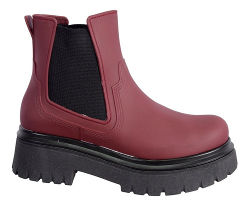 Bota De Lluvia Mujer/ Elásticos/ Caña Corta/ Taco Campus G07