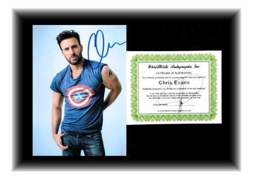 Chris Evans Captain America Avengers Endgame Firma Foto 5x7