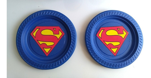 Platos Superman Personalizados Cumpleaños Descartables