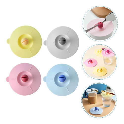 4 Unidades De Tampa De Copo De Silicone Tampa De Copo