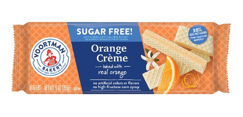 Galletas Sin Azucar Tipo Wafer Sabor Naranja Voortman 255gr