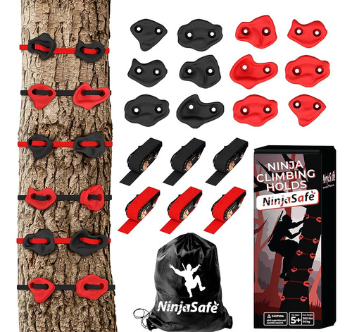 Kit De Escalada De Árboles Ninja Con 12 Soportes Para Trepar