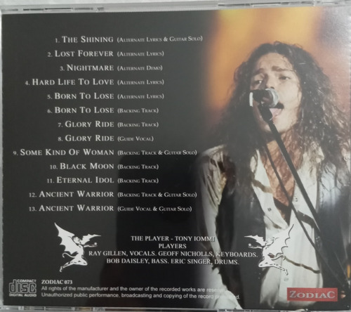 Cd Black Sabbath Bootleg- The Eternal Idol Working Tracks