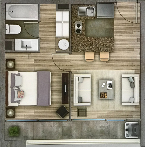 Impecable Un Dormitorio, Terraza, Frente Cbr Sn Miguel