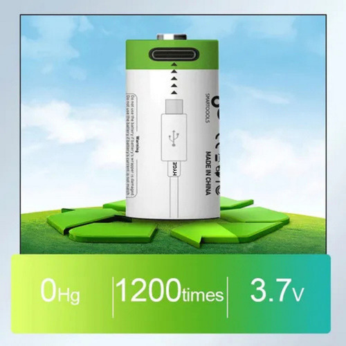Pilas Cr2 Usb C 3.7v 300mah Pilas Carga Rápida Alta Duración Calidad Premium 1200 Ciclos de Vida Ideales para Aparatos de 3.7 Voltios Detectores de Humo