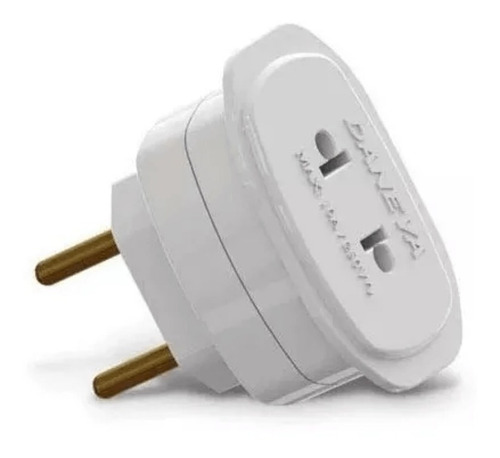 Adaptador Universal 2 Pinos 10a 250v Daneva Com 12 Unidades