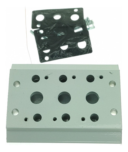 Bloque Base Manifold Airtac Para 3 Valvulas Serie 4v210
