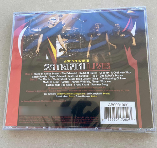 Cd Joe Satriani Satriani Live Lacre Fábrica, Original
