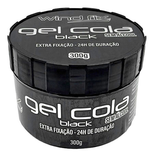 Gel Cola Wind Fix Black Pigmentante 300g - Super Fixação
