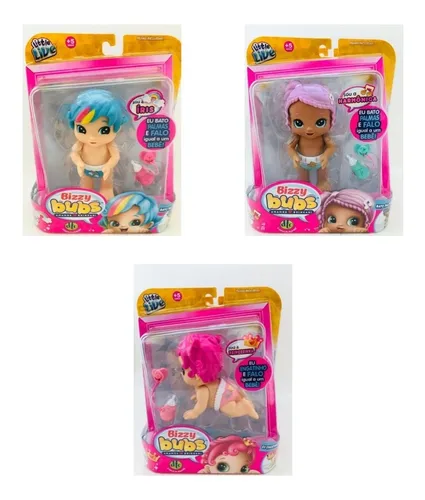Kit 3 Bonecas Bizzy Bubs Princesinha Harmonica E Iris Dtc Frete