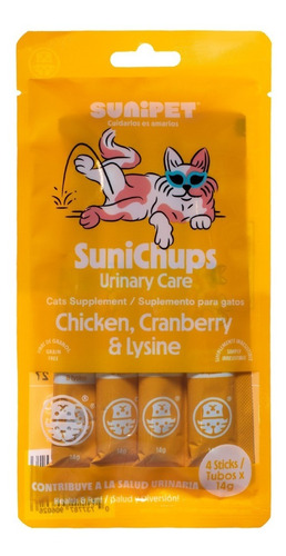 Snacks Para Gatos Sunichups Urinary Care (pollo Y Arándano)