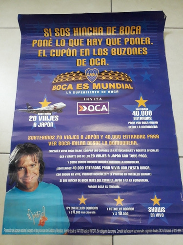 Antiguo Afiche Boca Juniors Promoción Viaje A Japón Año 2000