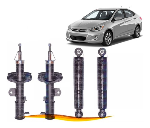 Amortiguador Para Hyundai Accent Rb 2011 2018 Del + Tras Kit