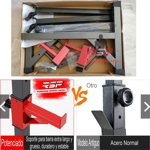 Imagen 7 de 8 de Rack Squat Premium Soporte Sentadilla - Fondos - Pecho Gym