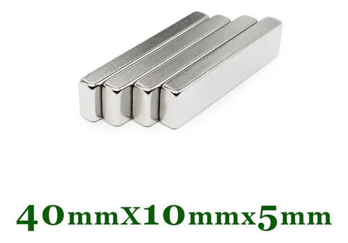 Imanes Neodimio 40 Mm X 10 Mm X 5 Mm ( 4 Unidades)