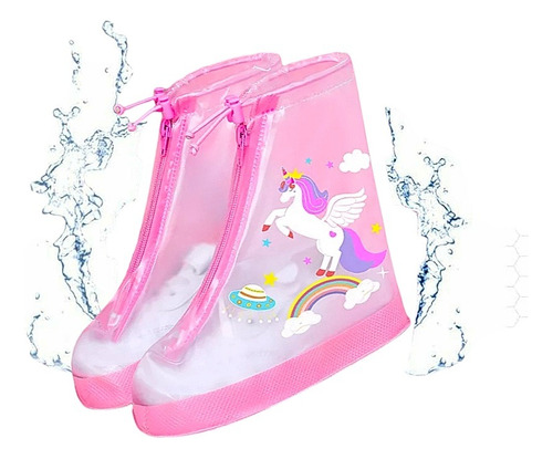 Botas Forro Impermeable Lluvia Unicornio Zapatillas Kids